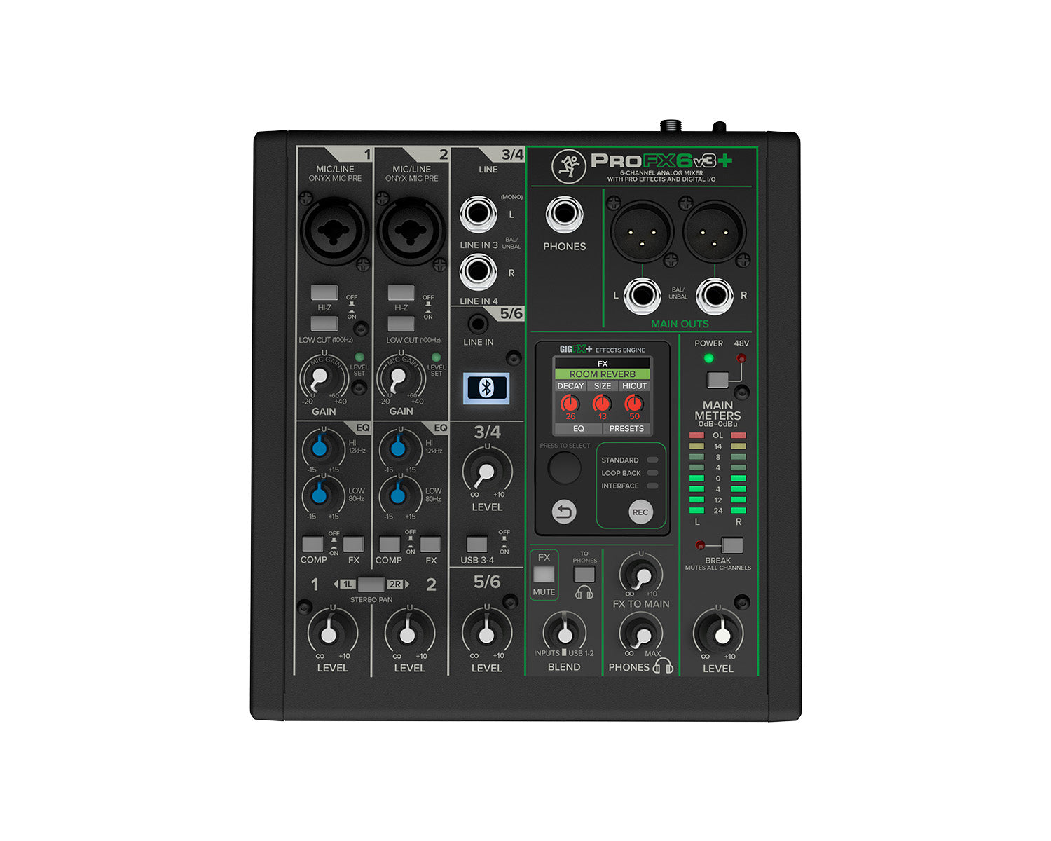 MACPFX6V3P - Mackie ProFX6v3 and 6ch Professional Effects Mixer with USB and Bluetooth Image 2