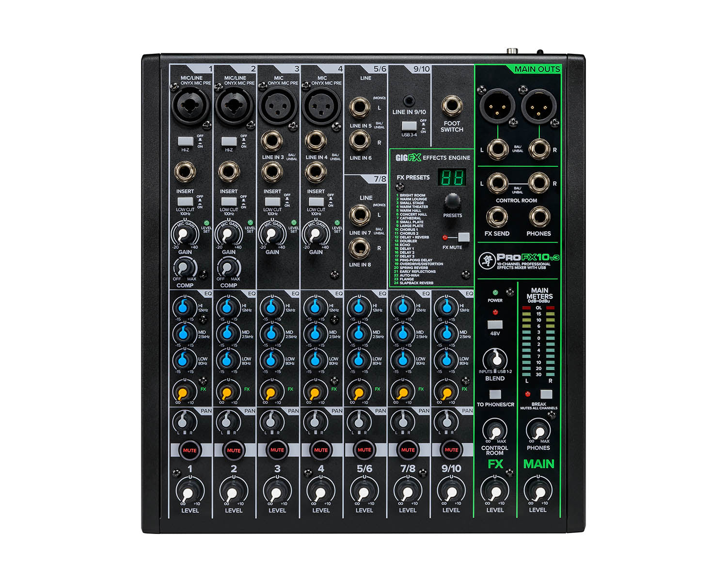 MACPROFX10V3 - Mackie ProFX10v3 10ch Professional Effects Mixer with USB  Image 1