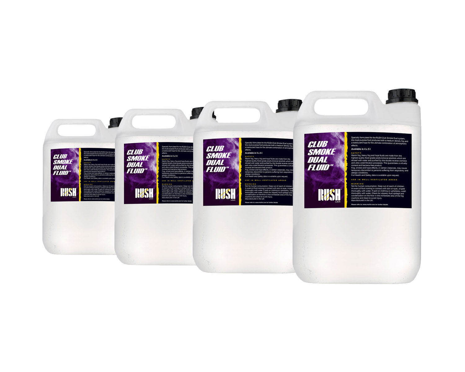MARRCSDF45 - Martin Professional RUSH Club Smoke Dual  Fluid  Box of 4 x 5 Litre Bottles Image 1