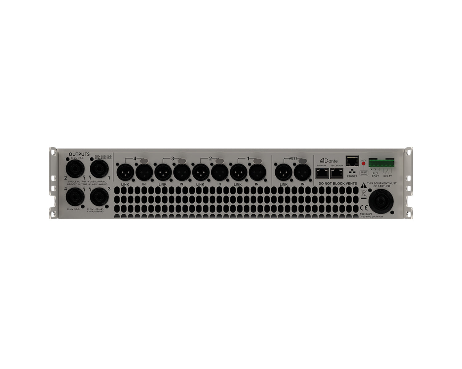 MAUIK42DAN - Martin Audio iKon iK42 DANTE 4 Channel Class D Amplifier 4x3000W @ 4ohm 2U  Image 3