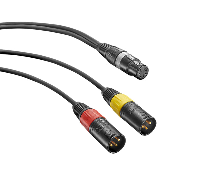 NEUAC20 - Neumann AC 20 MCM Y Cable with 1x XLR 5 Pin F or 2x XLR 3 Pin M 1m Image 1