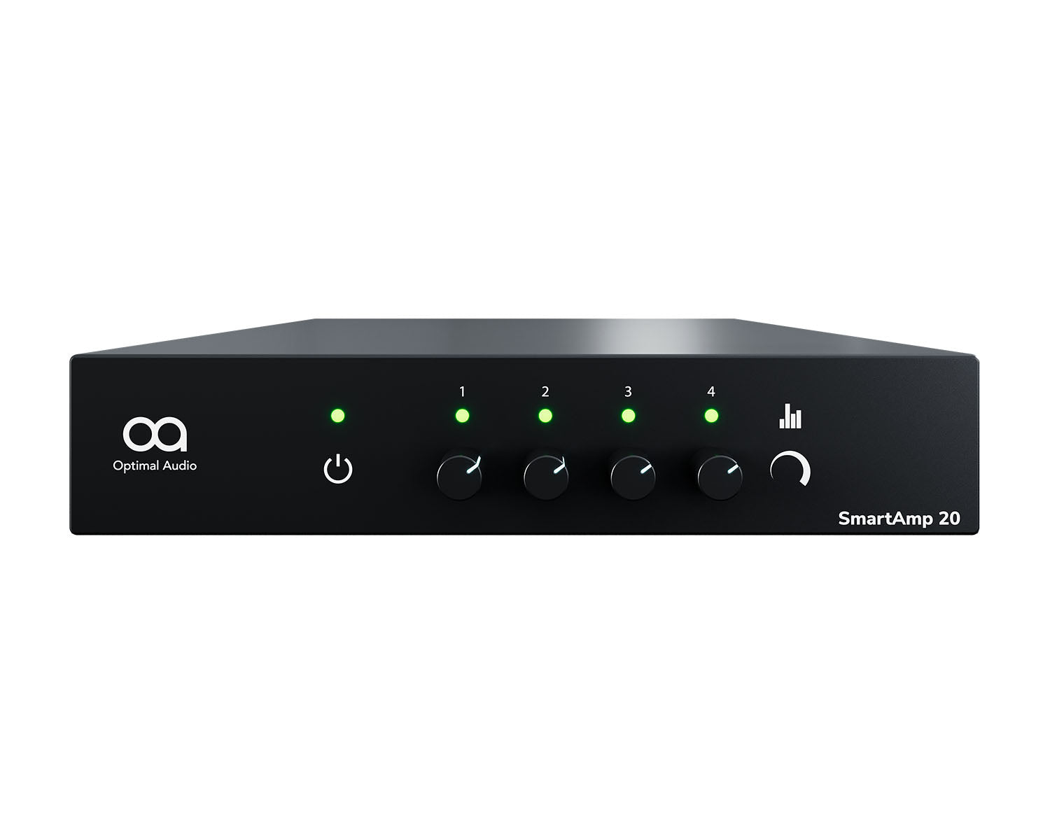 OPASAMP20 - Optimal Audio SmartAmp 20 4x125W Amplifier with Integral DSP 100V Half Rack 1U Image 1