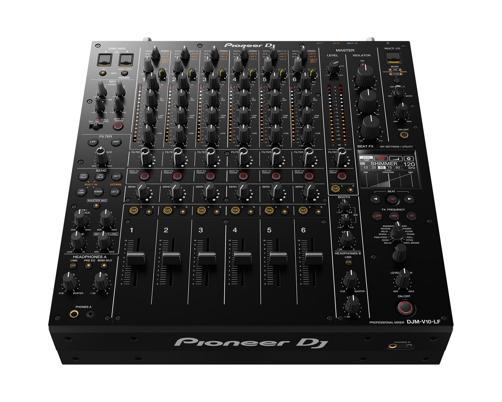 PIODJMV10LF.P - Pioneer DJ DJM V10 LF 6Ch Pro DJ Mixer Long Faders and Optimised Curves Image 2