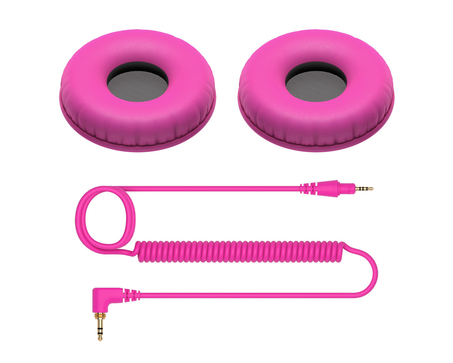 PIOHCCP08V.C - Pioneer DJ HC CP08 V Coiled Cable and Ear Pads Pack for HDJ CUE1 Pink Image 1