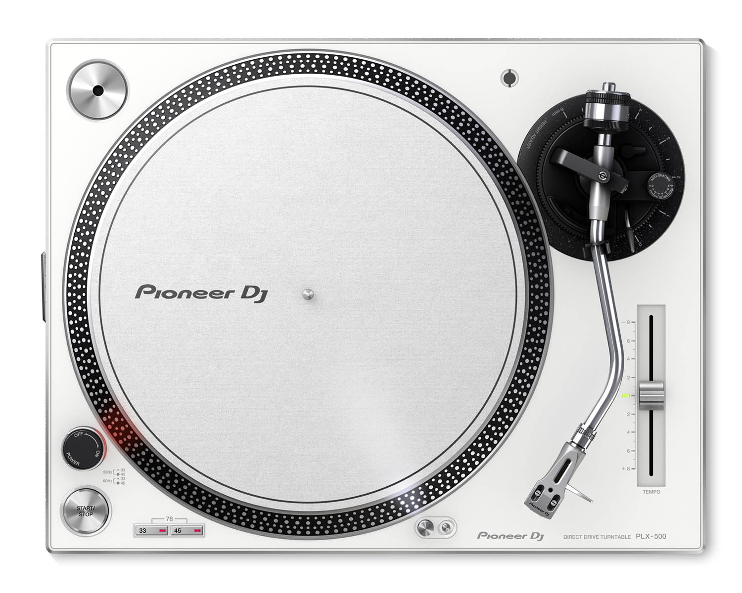 PIOPLX500W.C - Pioneer DJ PLX 500 WHITE PRO DJ Hi Torq S Tonearm Direct Drive Turntable Image 1