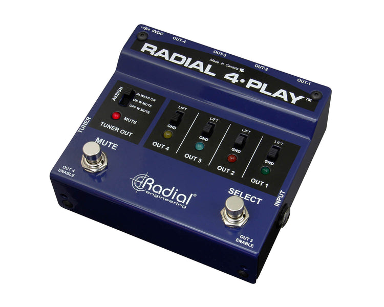 RAD4PLAY - Radial 4 Play Active DI Box with Four Selectable Outputs Image 1
