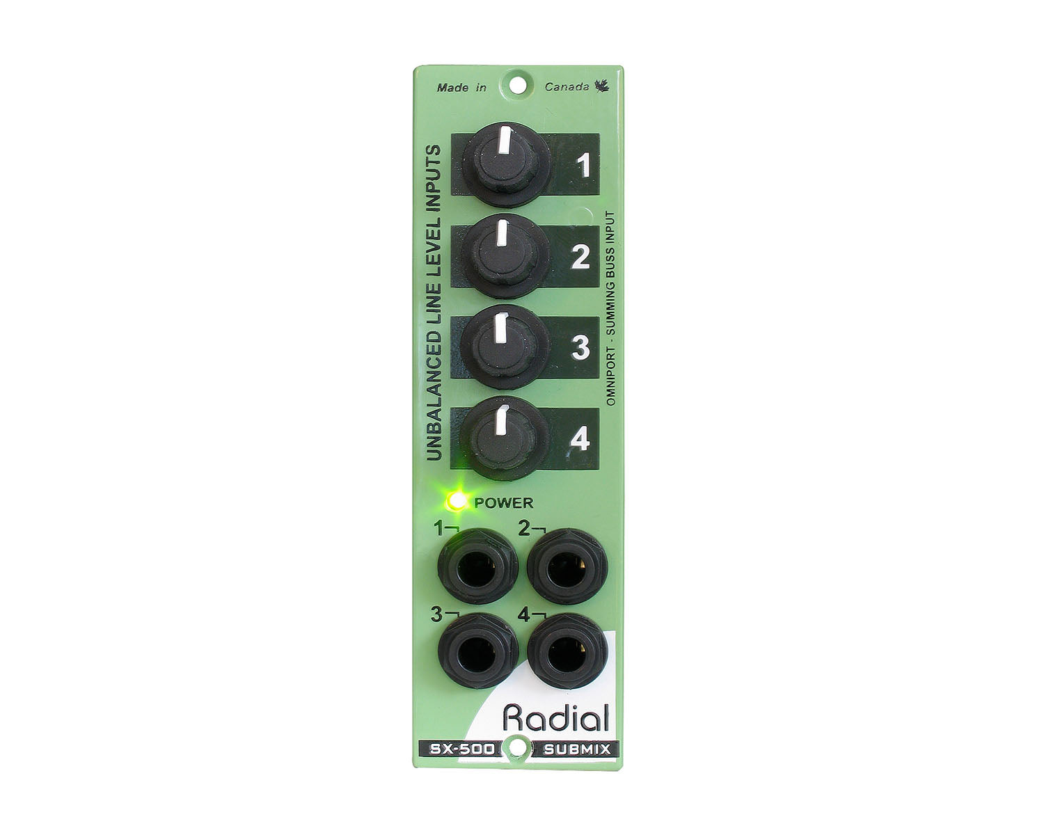 RAD500SUBMIX - Radial Workhorse SubMix 500 Series 4 Input Line Mixer Module Image 2