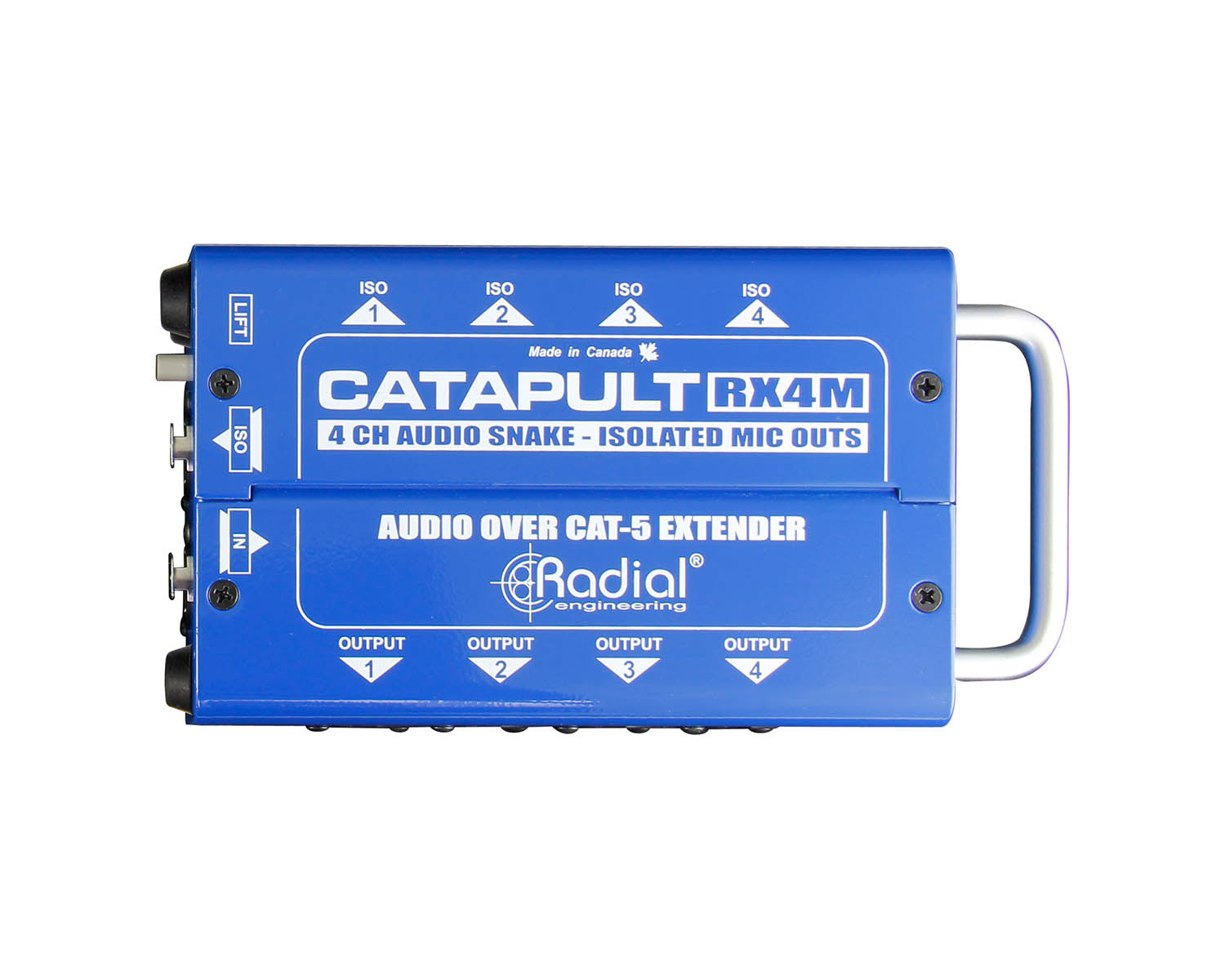 RADCRX4M - Radial Catapult RX4M 4 Ch CAT 5 Receiver with Balanced Out or Mic Level  Image 1