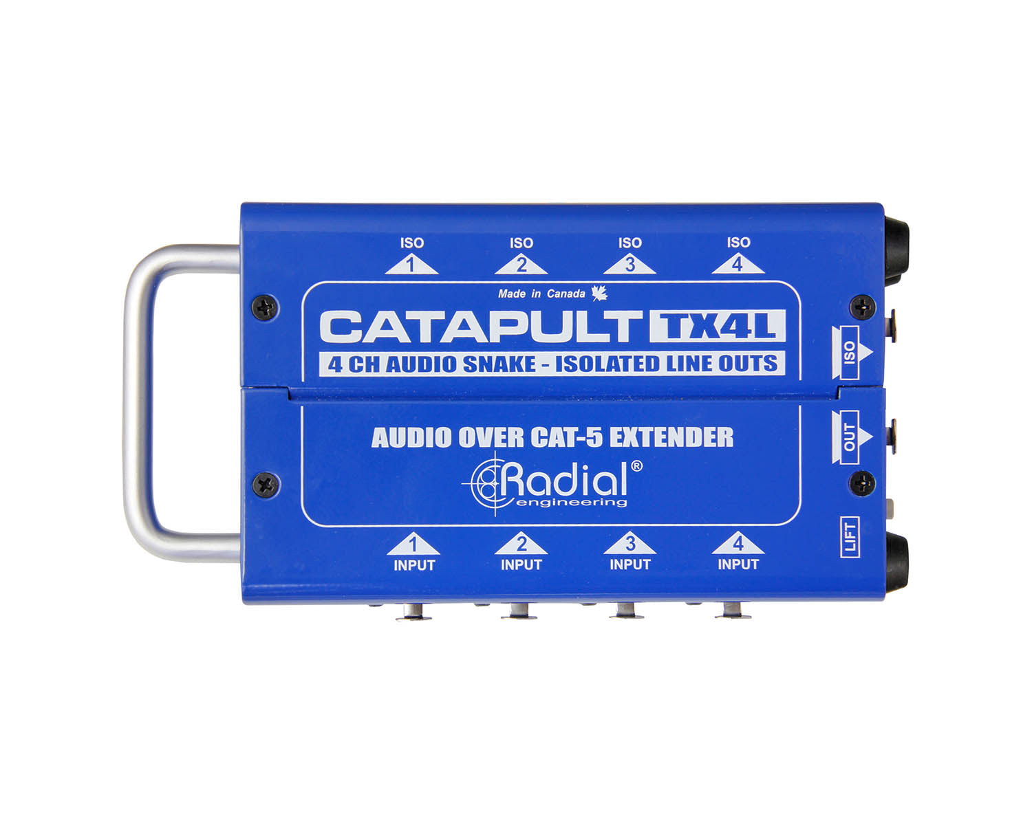 RADCTX4L - Radial Catapult TX4L 4 Ch CAT 5 Transmitter with Balanced IO or Line Level  Image 1