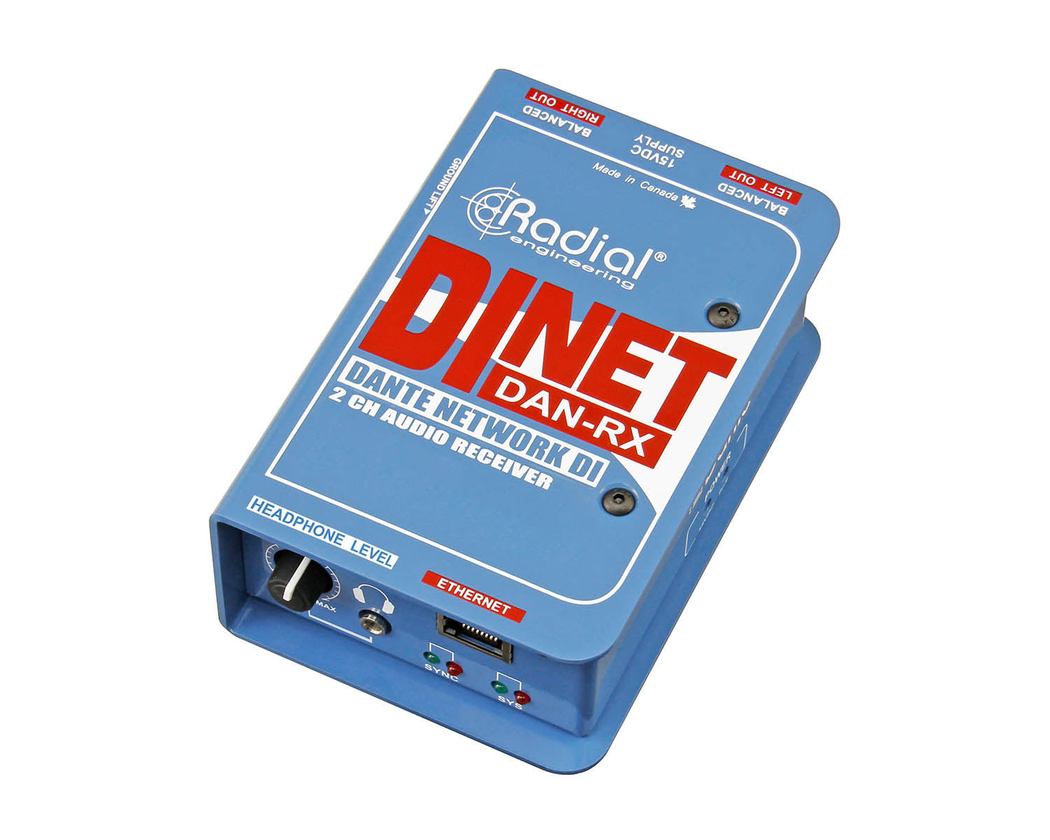 RADDANRX - Radial DiNET DAN RX 2 Channel Dante Network Receiver  Image 1