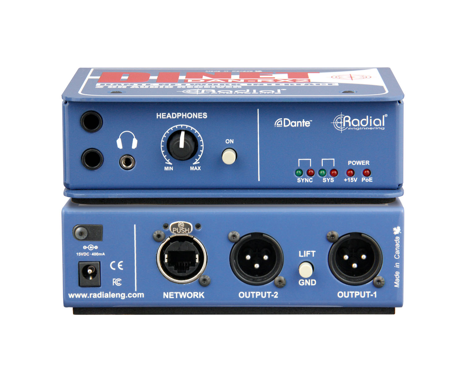 RADDNDRX2 - Radial DiNET DAN RX2 Dual Output Dante Endpoint Image 6