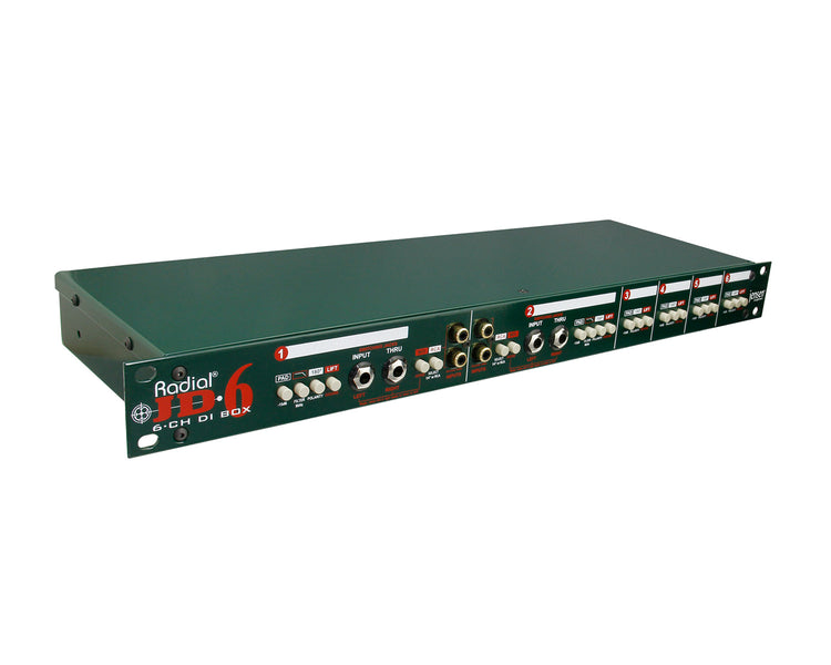 RADJD6 - Radial JD6 6 Channel Rackmount DI Box 1U (Equivalent to 6xJDI)  Image 2