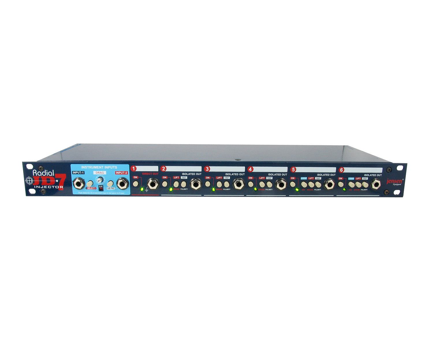 RADJD7 - Radial JD7 Guitar Rack Mount Splitter Injector 1 In 6 Out 1U Image 1