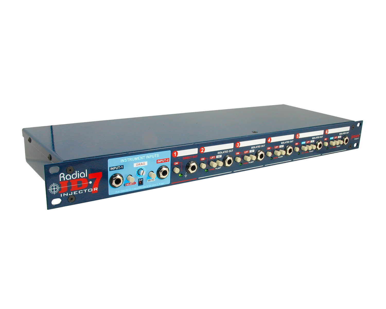 RADJD7 - Radial JD7 Guitar Rack Mount Splitter Injector 1 In 6 Out 1U Image 2