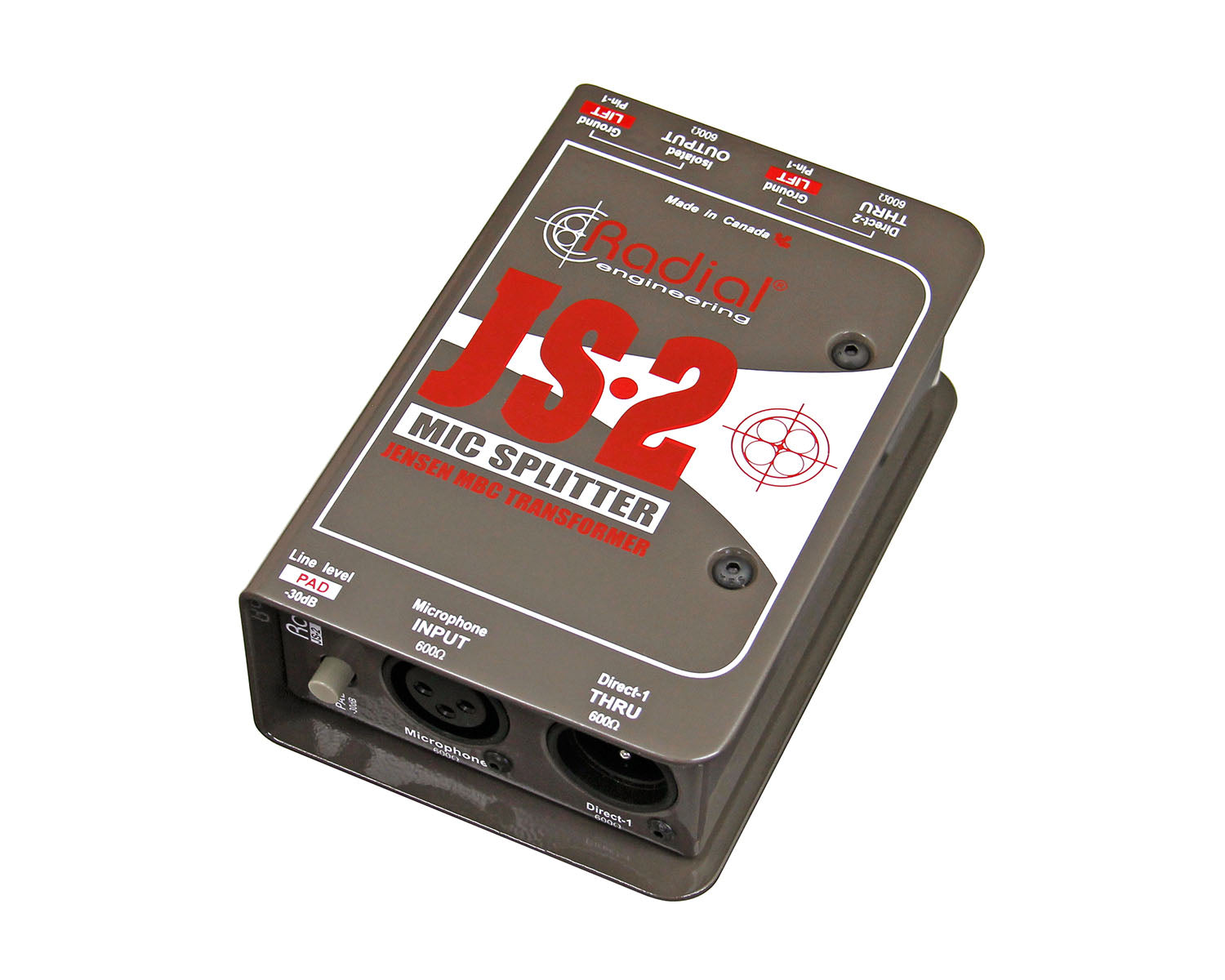 RADJS2 - Radial JS2 2 Way Mic Signal Splitter with Jensen Transformer  Image 1