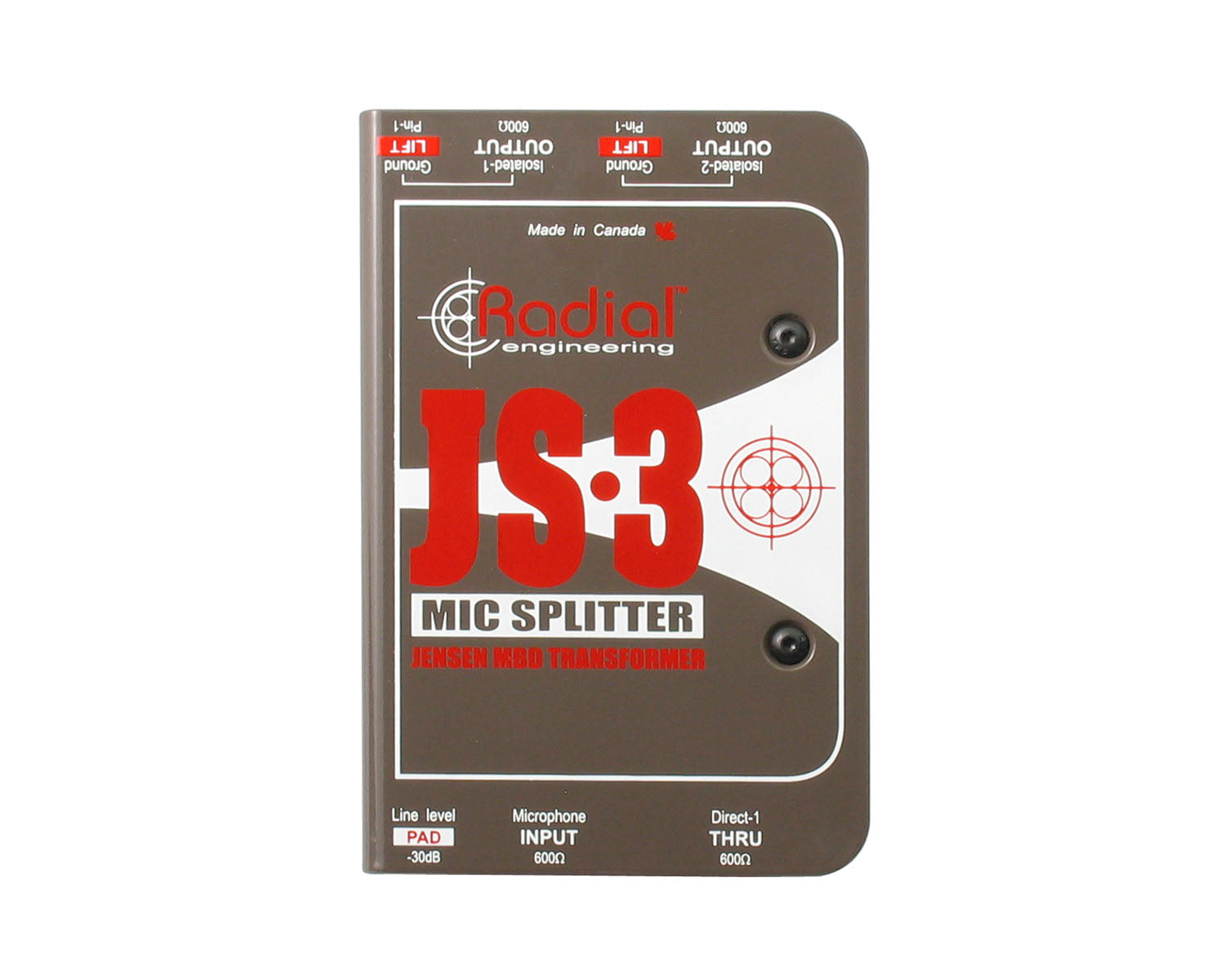 RADJS3 - Radial JS3 3 Way Mic Signal Splitter with Jensen Transformer  Image 2