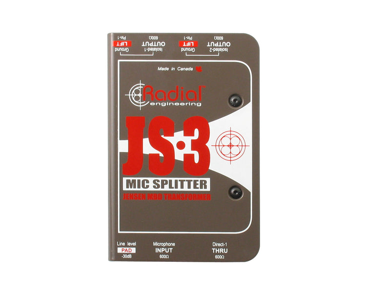 RADJS3 - Radial JS3 3 Way Mic Signal Splitter with Jensen Transformer  Image 2