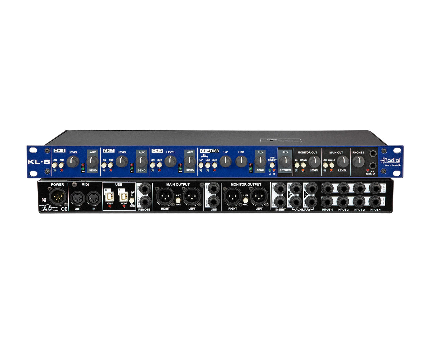 RADKL8 - Radial KL 8 Rackmount Keyboard Mixer for Stage and Studio  Image 5