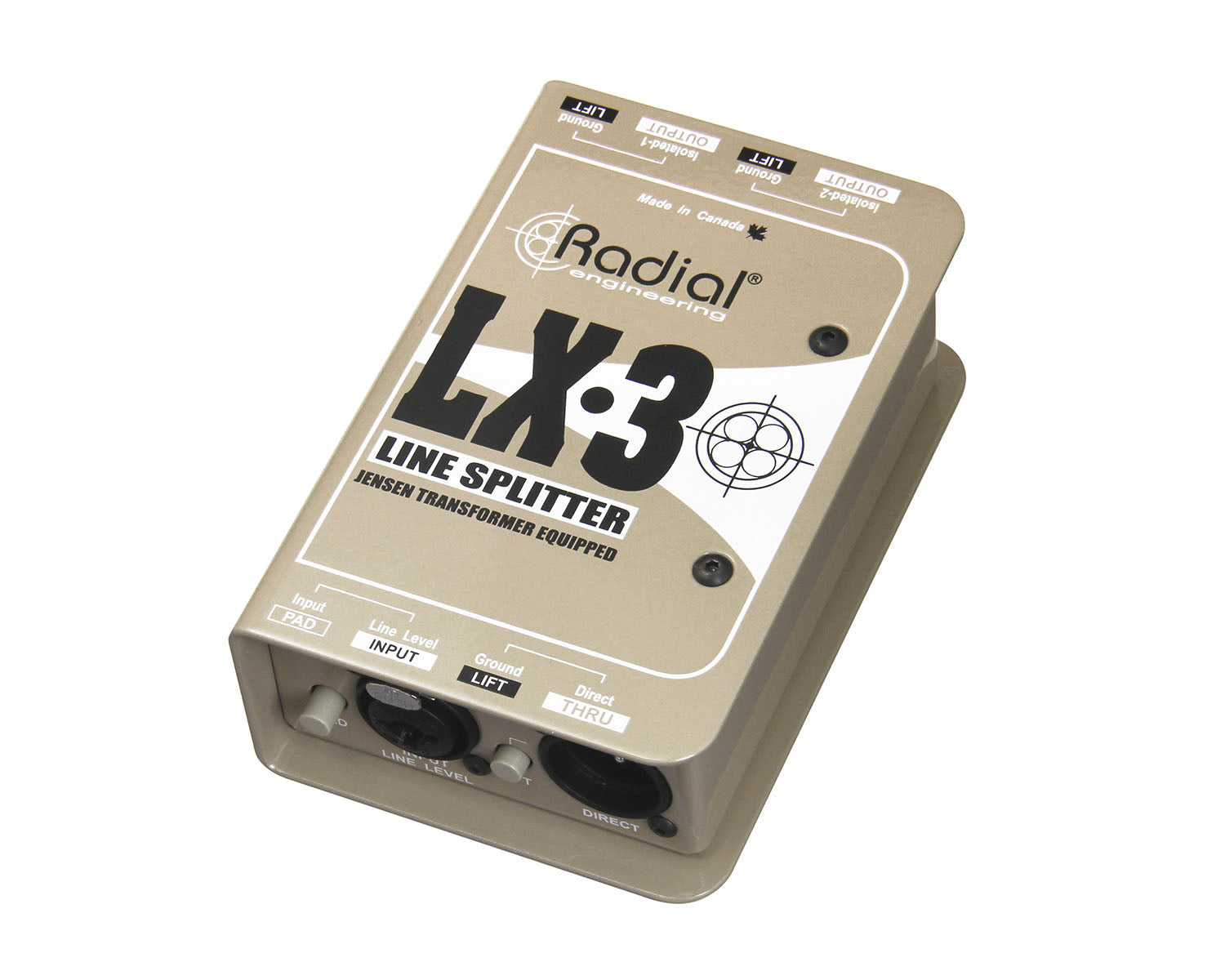 RADLX3 - Radial LX 3 Passive Balanced Line Level Splitter 1 Input or 2 Output  Image 1