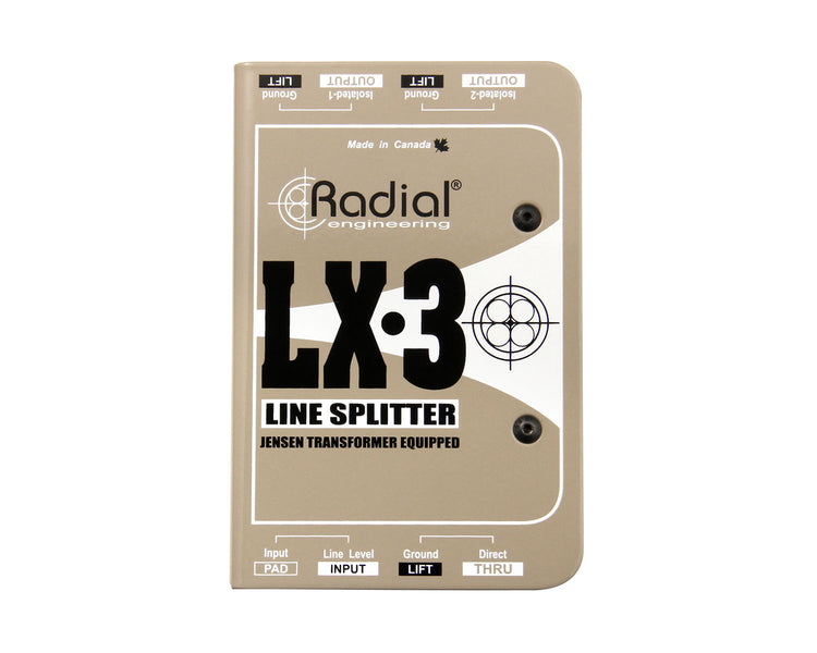 RADLX3 - Radial LX 3 Passive Balanced Line Level Splitter 1 Input or 2 Output  Image 2