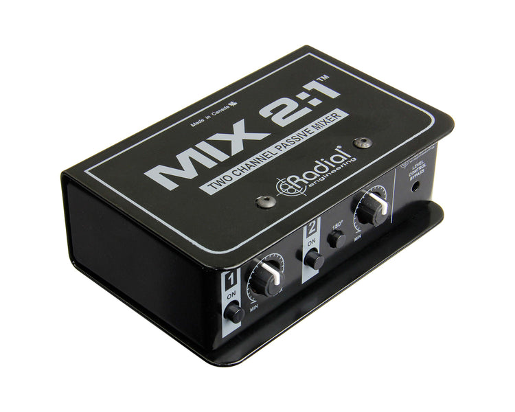 RADMIX21 - Radial MIX 2:1 2 Channel Passive Audio Combiner and Mixer 2 In or 2 Out  Image 2
