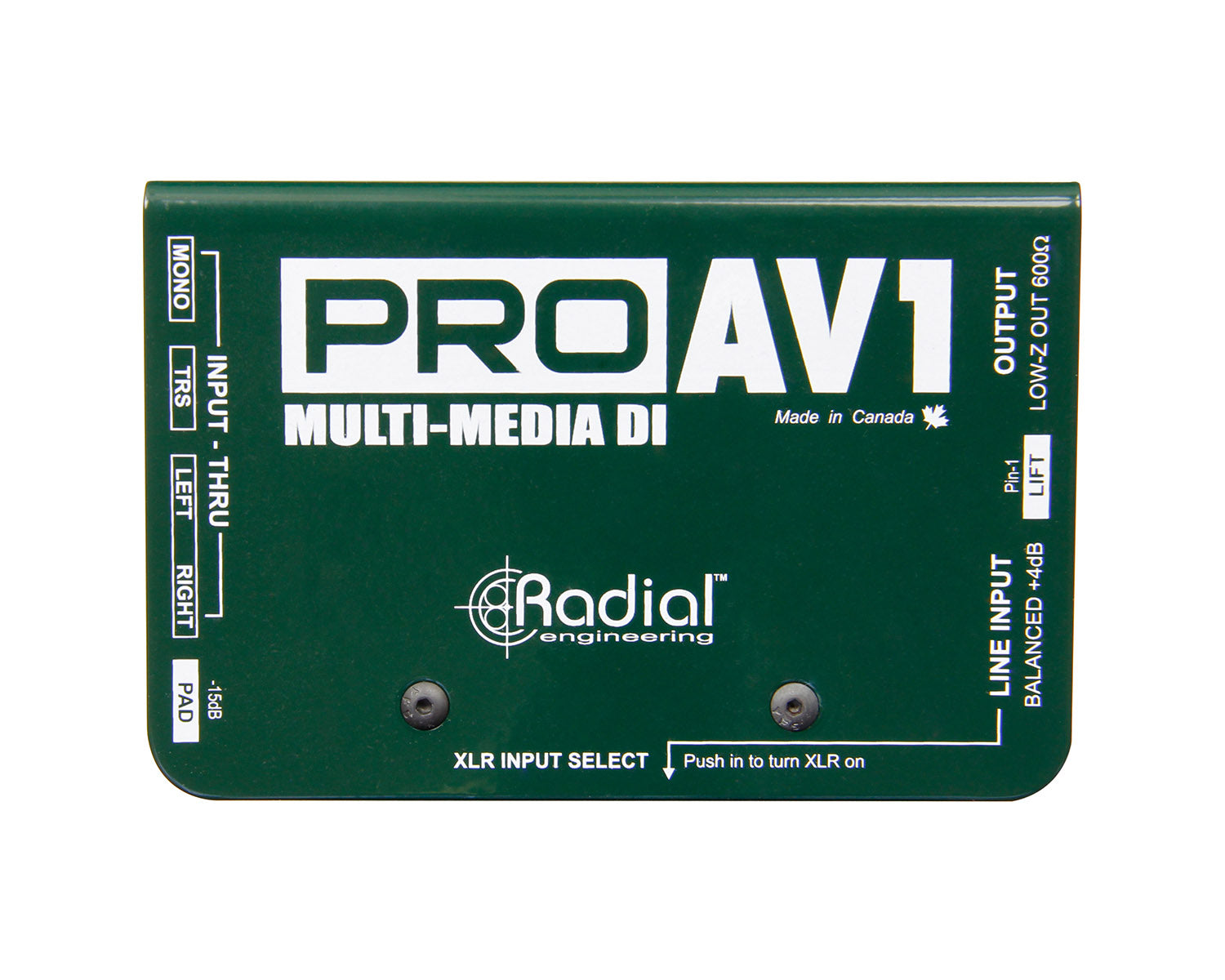 RADPROAV1 - Radial ProAV1 1Ch Passive AV and Multimedia DI Box  Image 2