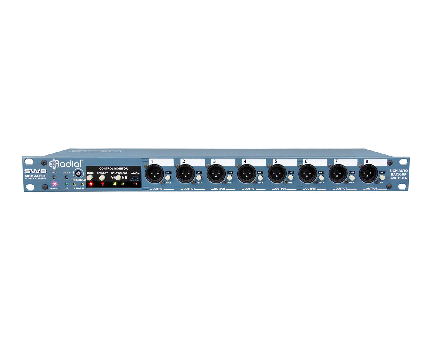 RADRSW8 - Radial SW8 8Ch Redundant Backup Auto Switcher 1U  Image 1