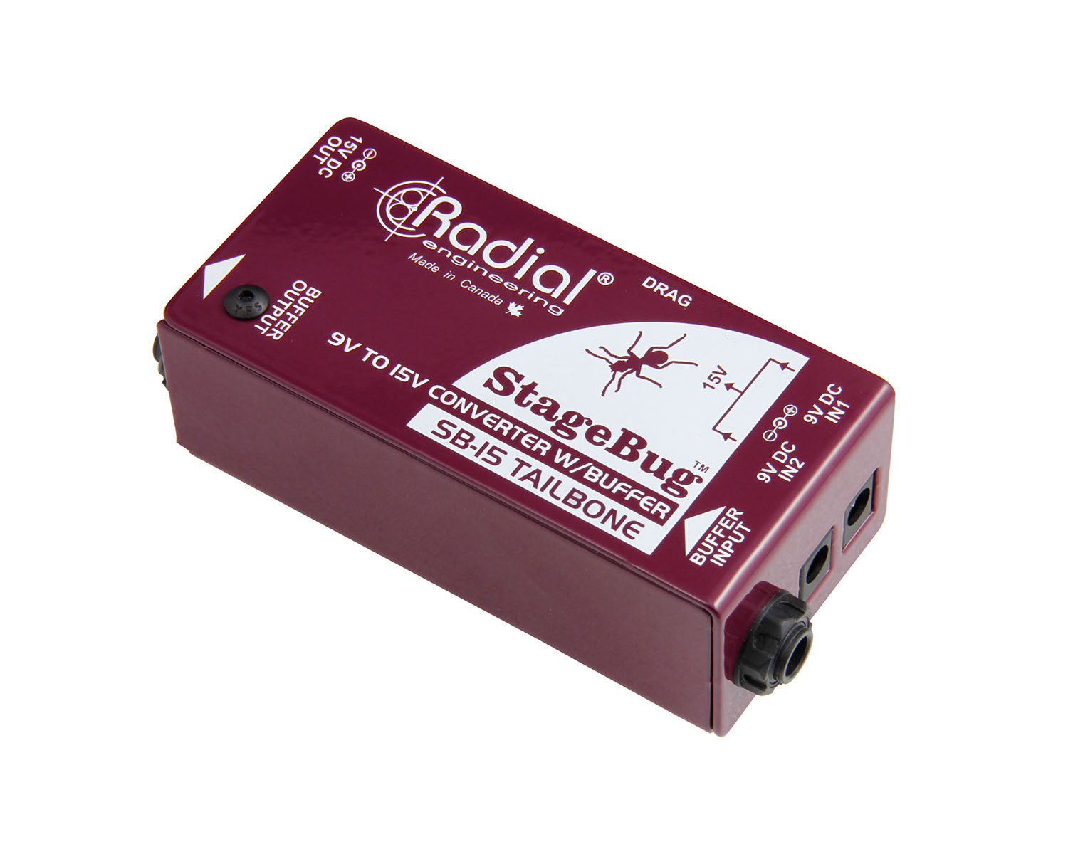 RADSBSB15 - Radial StageBug SB 15 Tailbone Signal Buffer with 9V to 15V Converter Image 1