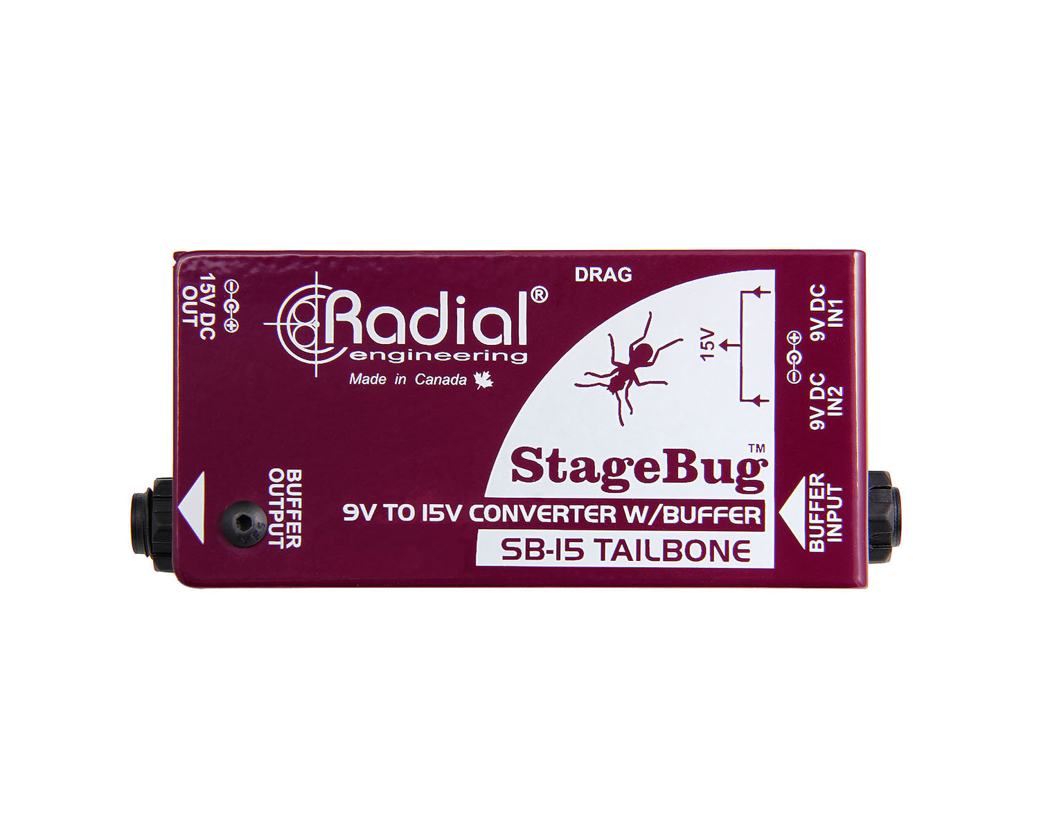 RADSBSB15 - Radial StageBug SB 15 Tailbone Signal Buffer with 9V to 15V Converter Image 2