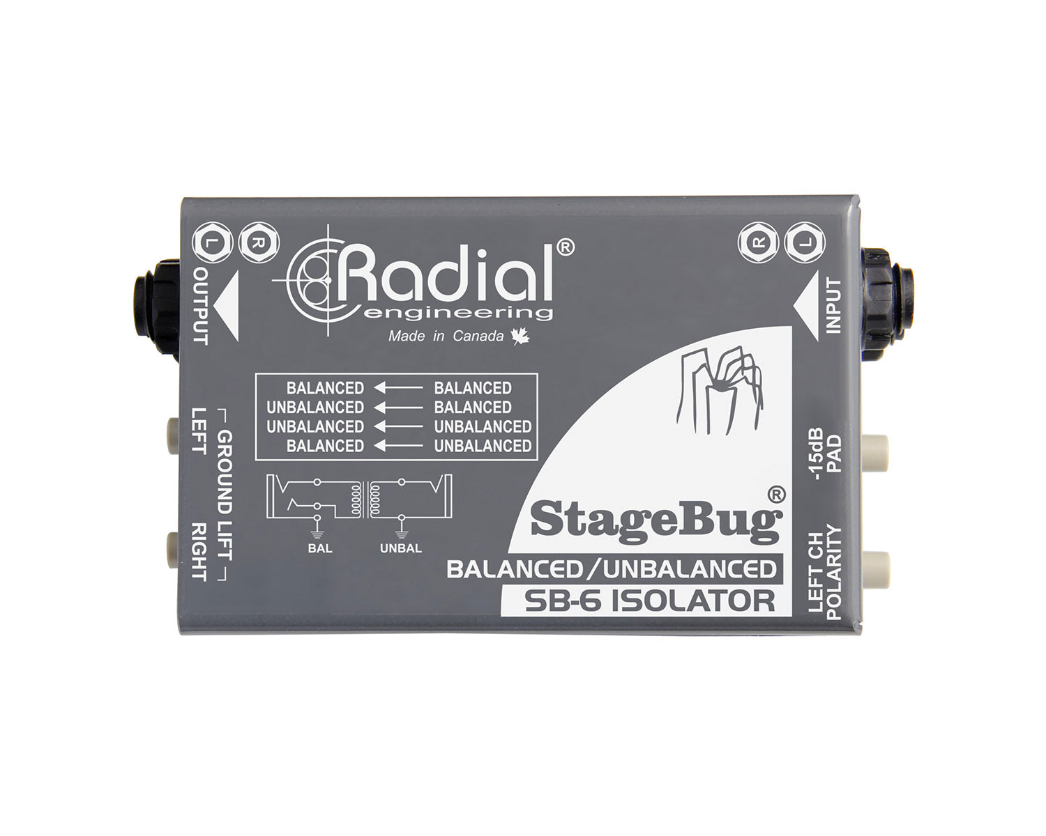 RADSBSB6 - Radial StageBug SB 6 2 ch Passive Stereo Isolator Bal or Unbalanced Signals Image 2