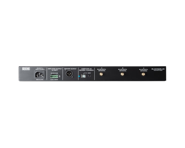 RANBKANDBL - RANE BLACK and BLUE 3Ch Bluetooth Mixer Amp Line or USB Out 20W or 100V 1U Image 2