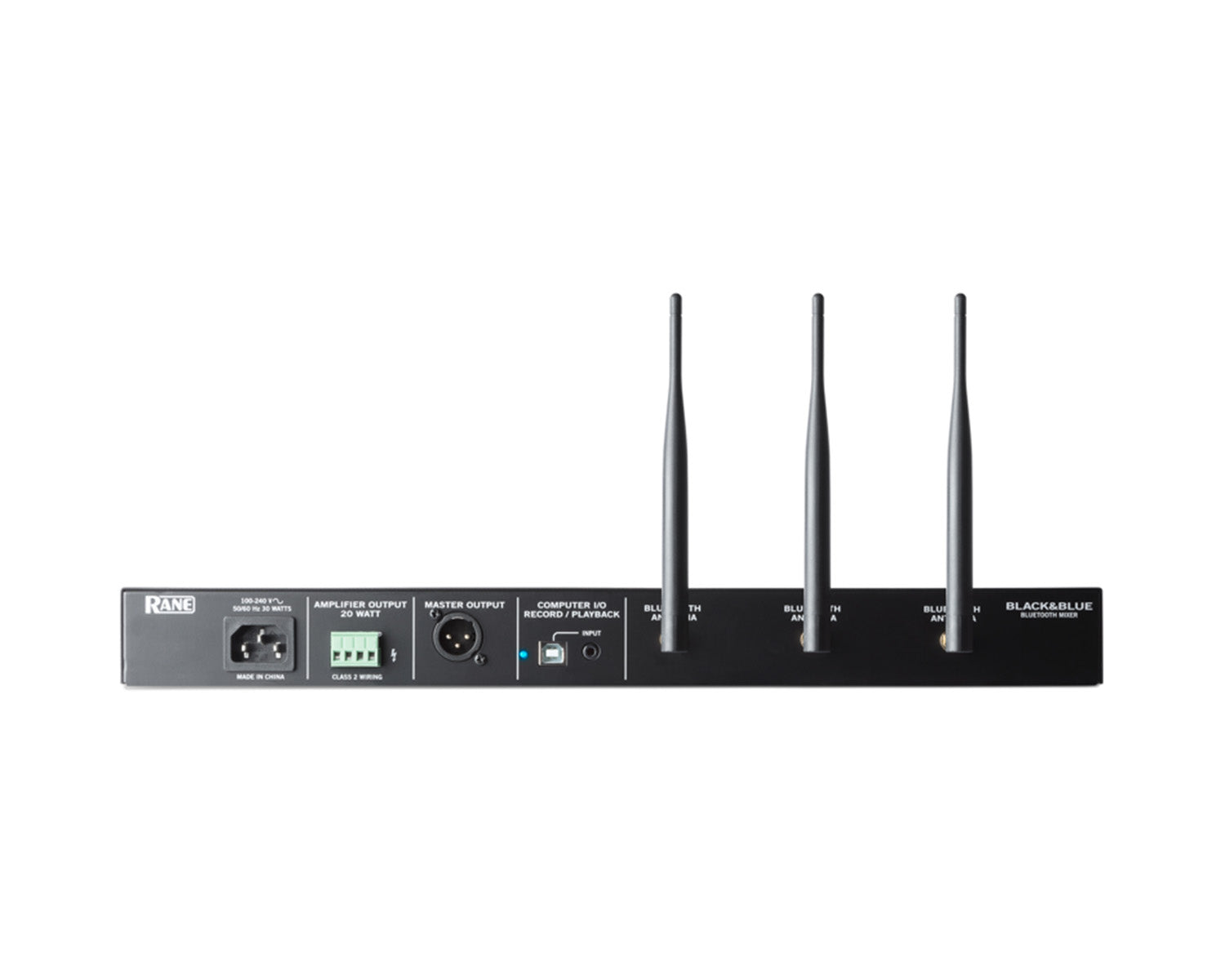 RANBKANDBL - RANE BLACK and BLUE 3Ch Bluetooth Mixer Amp Line or USB Out 20W or 100V 1U Image 3