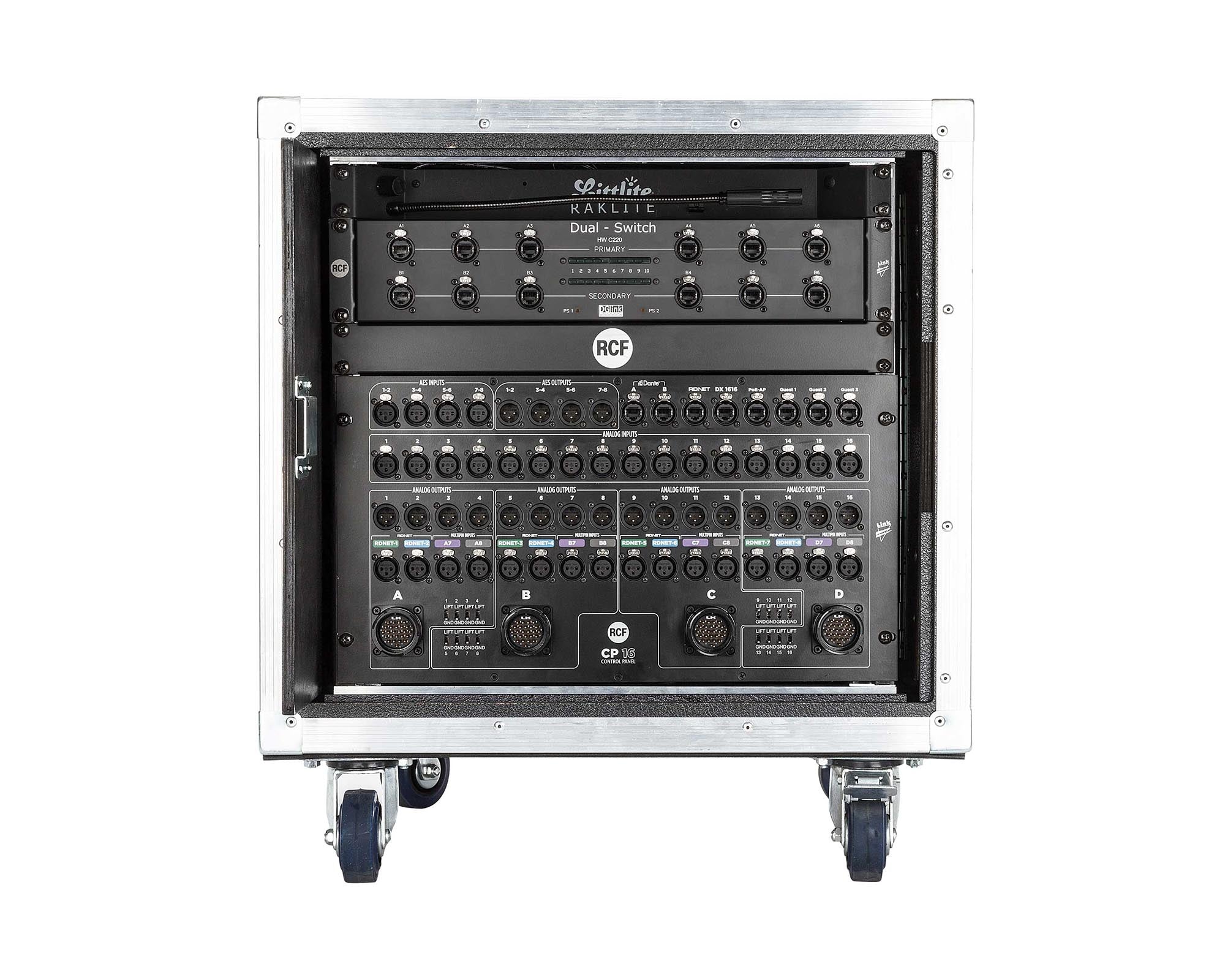 RCFCR16ND - RCF CR16ND Control Rack Fltcase inc DX1616 or CONTROL8 or CP16 or RDnet Image 1