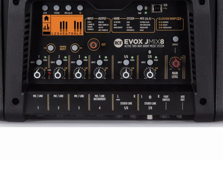 RCFEVOXJ8MIX - RCF EVOXJMIX8 8x2inch and 12inch Active 2 Way Column PA Speaker and Mixer Black Image 9