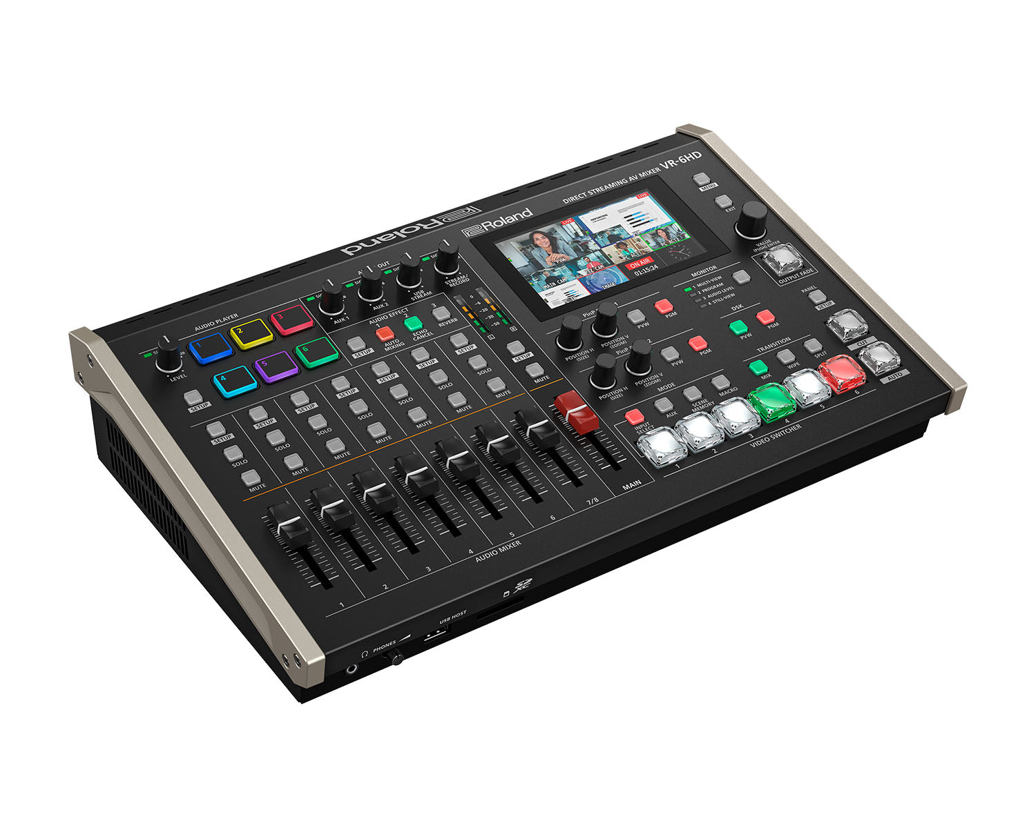 ROLVR6HD - Roland Pro AV VR 6HD Direct Streaming AV Mixer HDMI 6 In or 3 Out and USB C Streaming Image 2