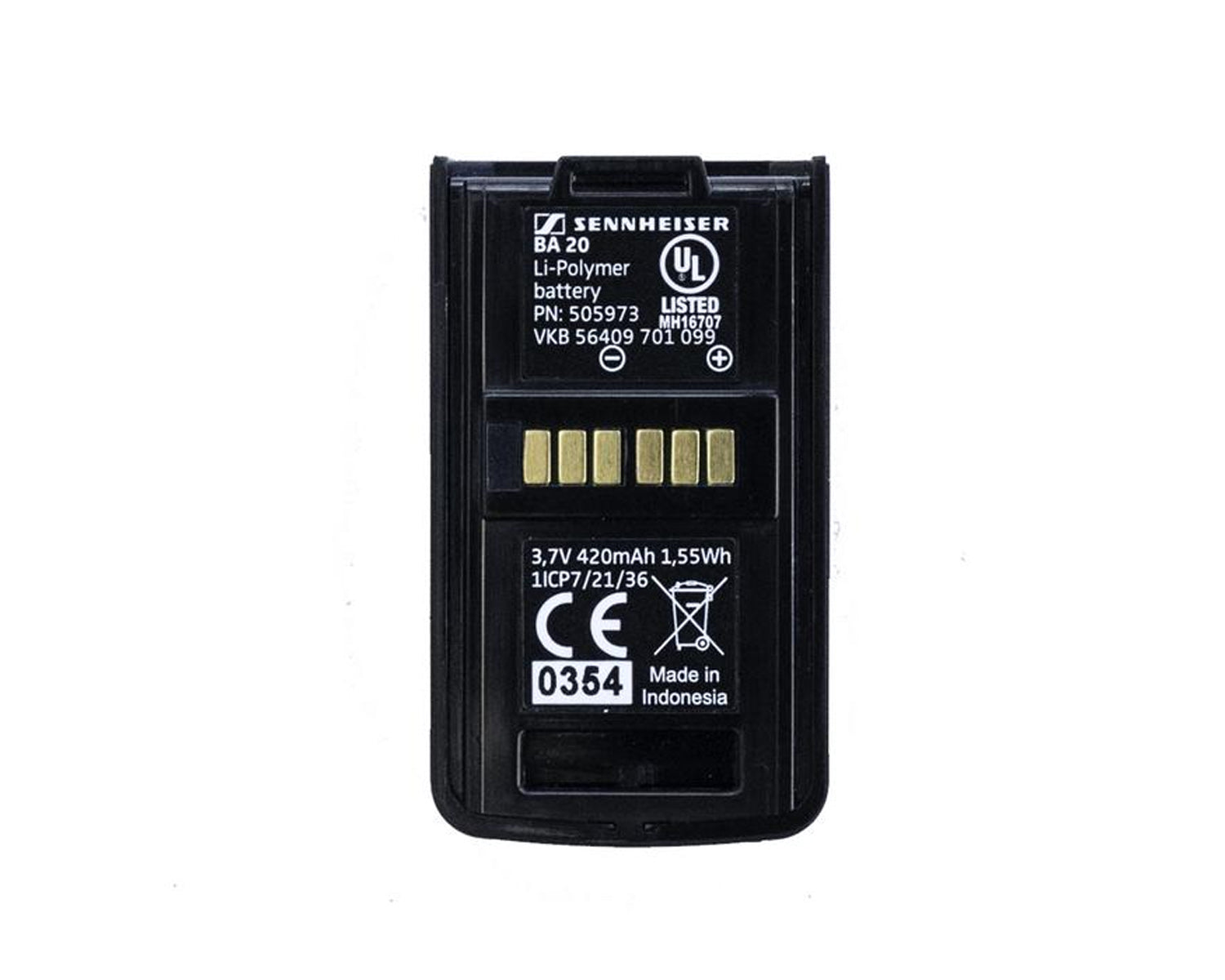 SENBA20 - Sennheiser BA20 Rechargeable Li ion Battery Pack for EKP AVX Receiver Image 1