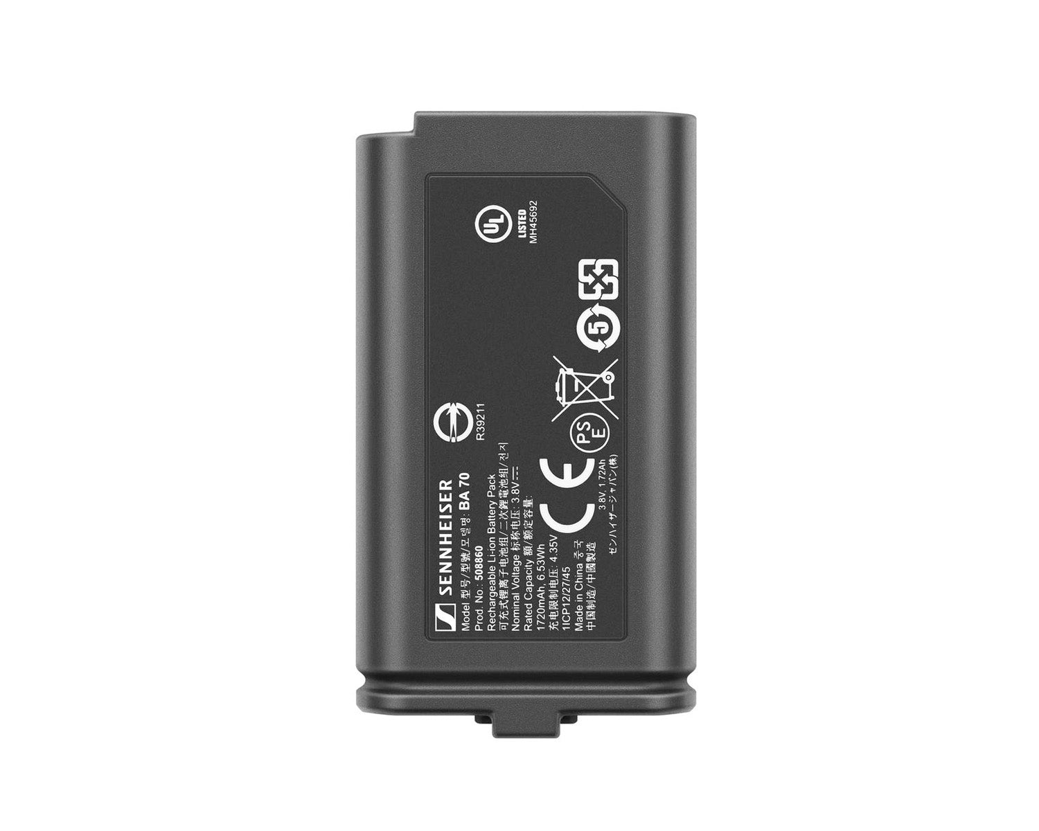 SENBA70 - Sennheiser BA70 Battery for EW D or EW DX Bodypack and Handheld Transmitters Image 1