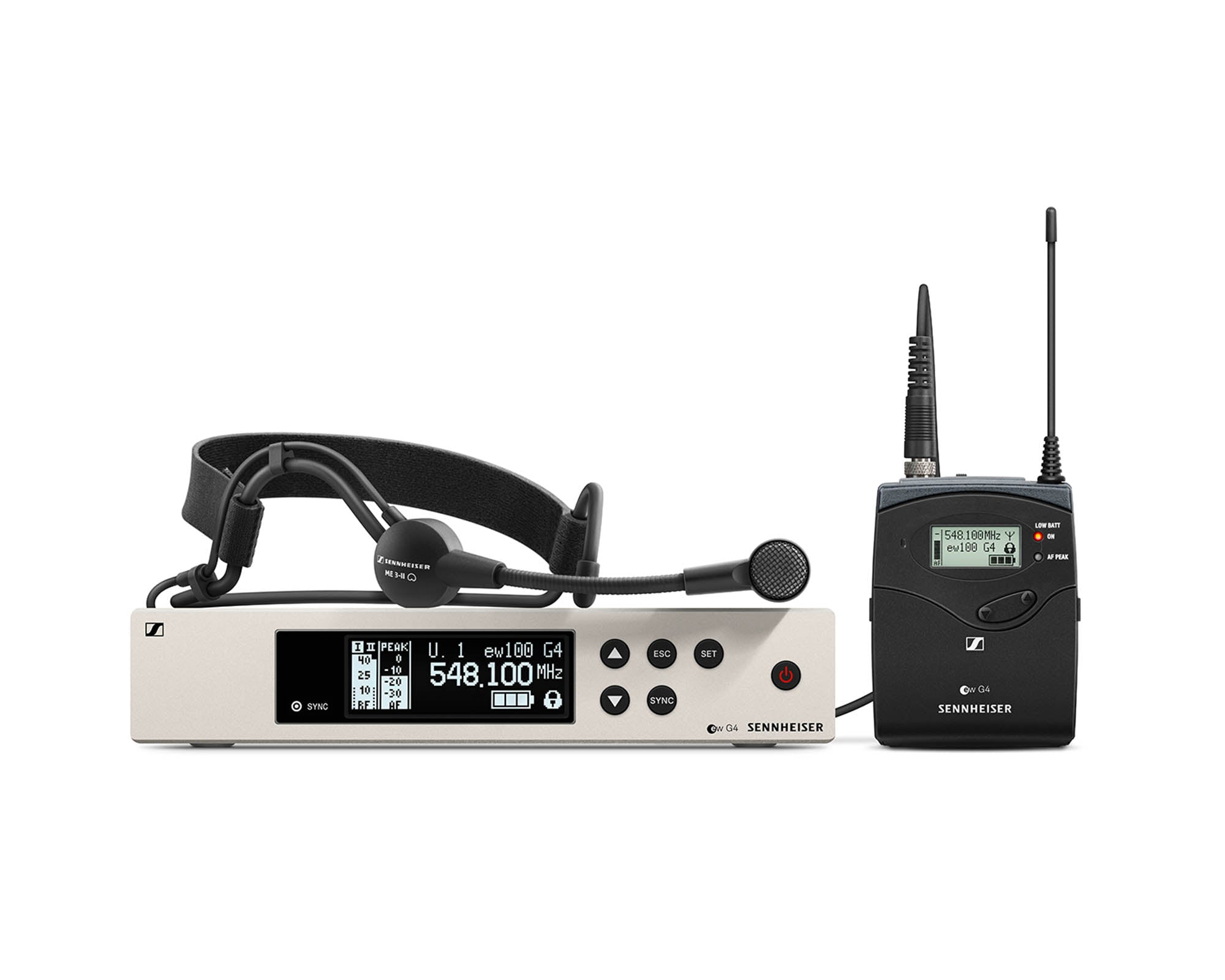 SENEW10031G - Sennheiser EW100 G4 ME3 1G8 Headworn System with ME3 Cardioid Mic 1.8GHz Image 1