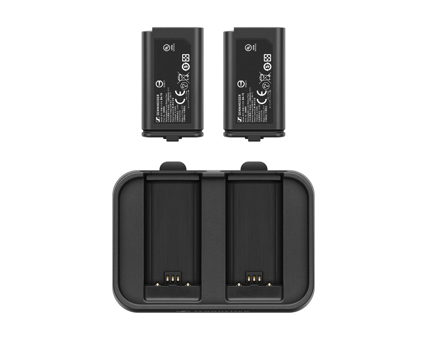 SENEWDCS - Sennheiser EW D or EW DX Charging Set 2x BA70 Batteries and 1xL70 USB Charger Image 1