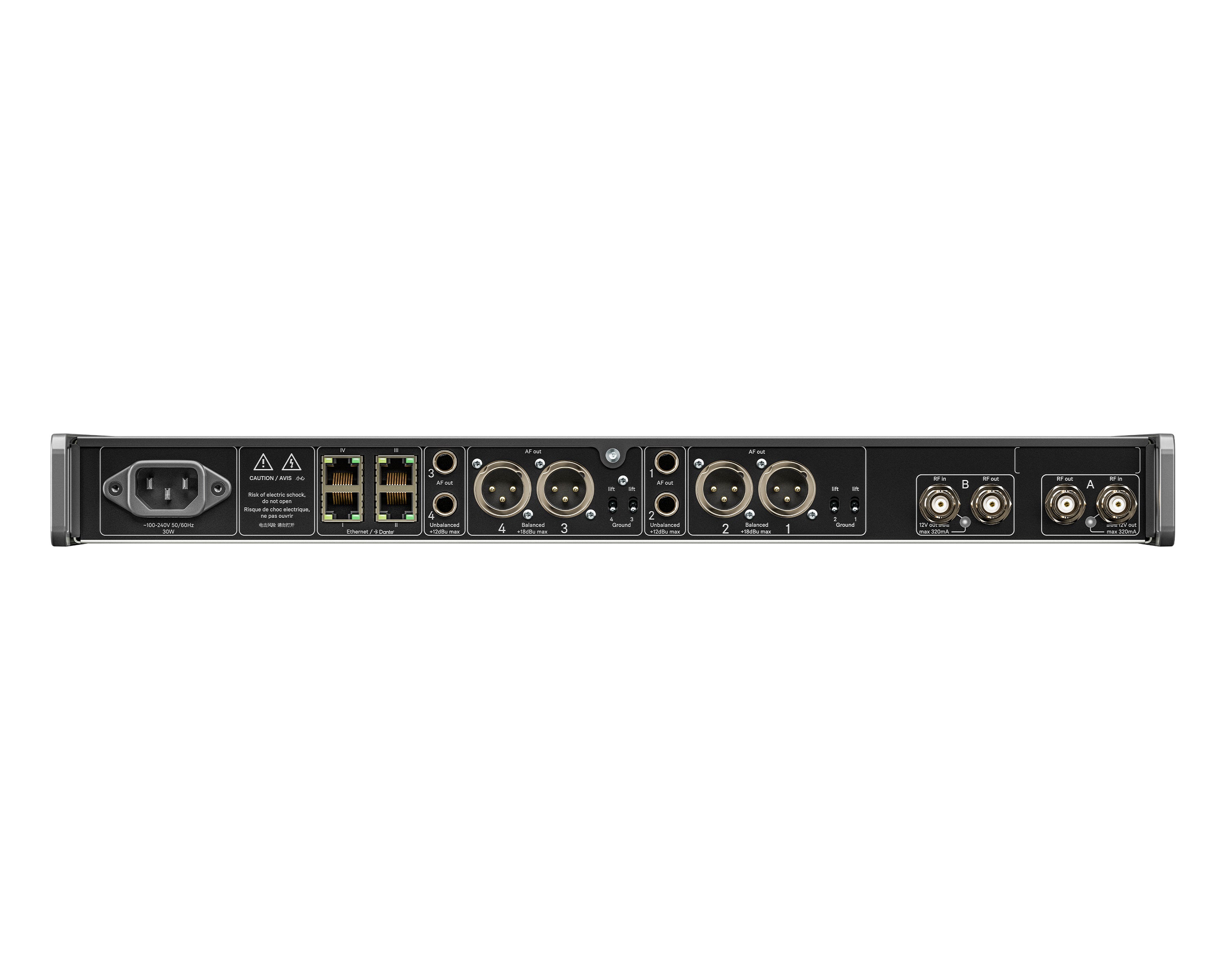 SENEWDXE4D70 - Sennheiser EW DX EM 4 DANTE QUAD 19inch Wireless Receiver 1U (U1 or 5) CH70 Image 2