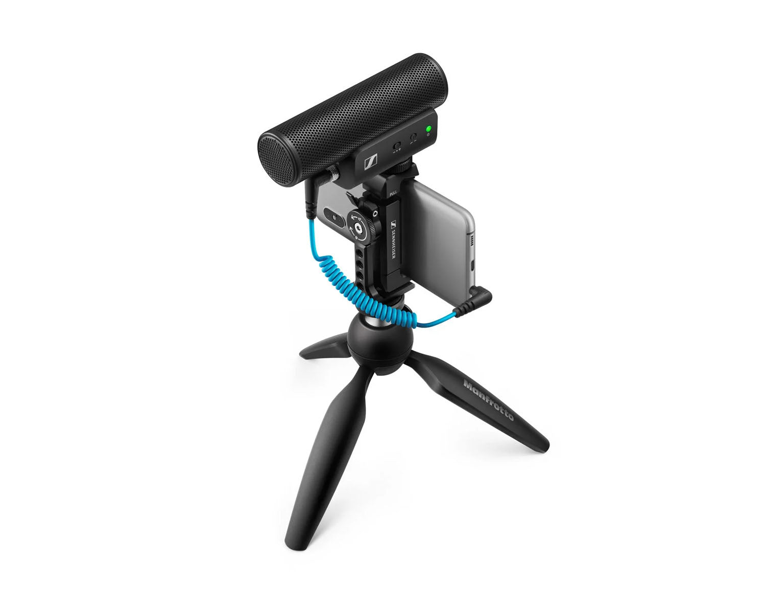 SENMKE400K - Sennheiser MKE 400 Mobile Kit with Smartphone Clamp and Manfrotto Tripod Image 1
