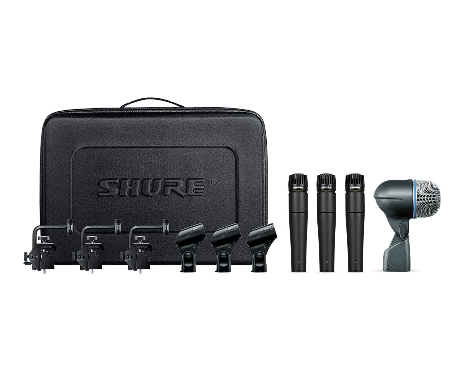SHUDMK5752 - Shure DMK57 52 Drum Microphone Kit 3 x SM57 or 1 x BETA 52A with Mounts Image 1