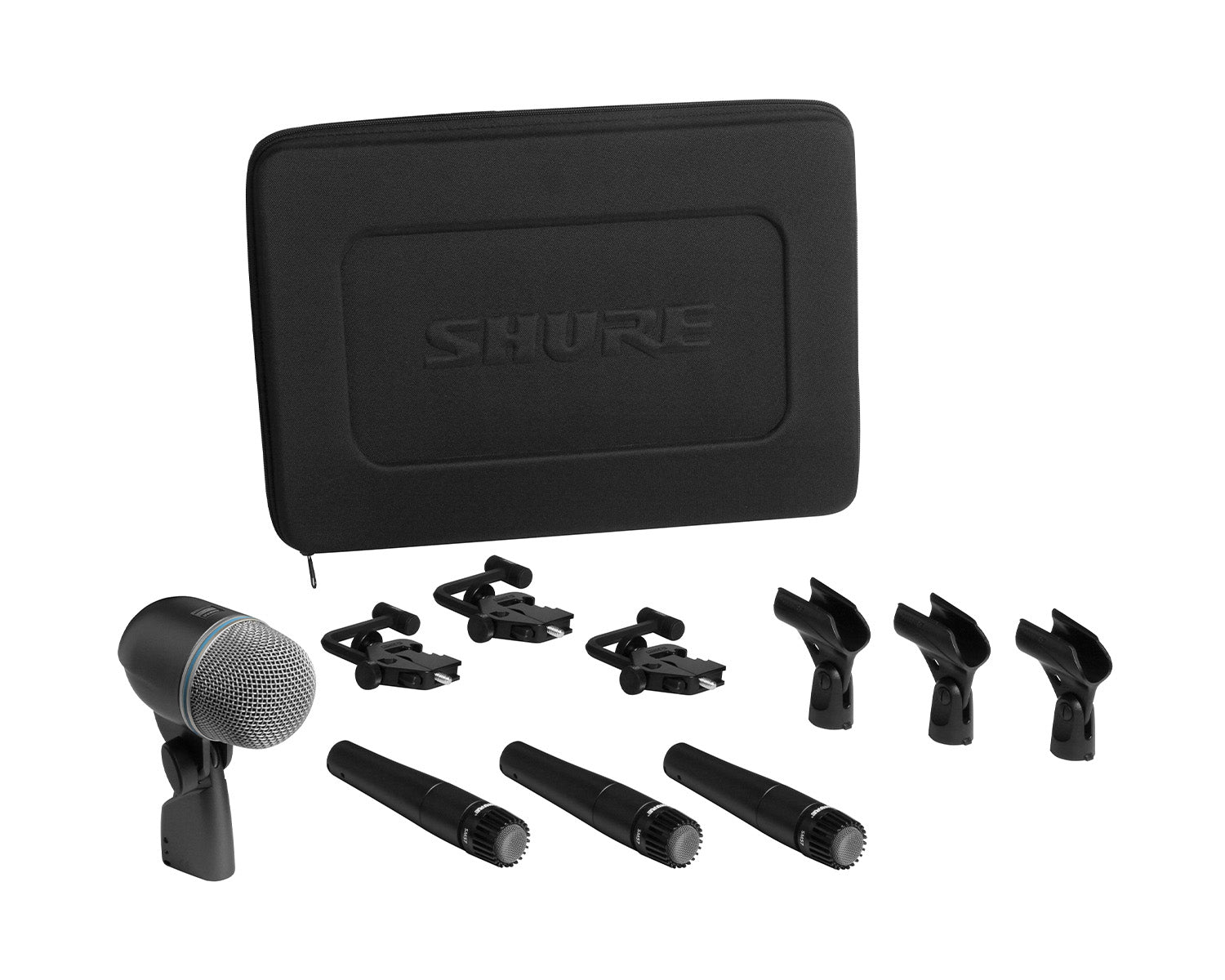 SHUDMK5752 - Shure DMK57 52 Drum Microphone Kit 3 x SM57 or 1 x BETA 52A with Mounts Image 2