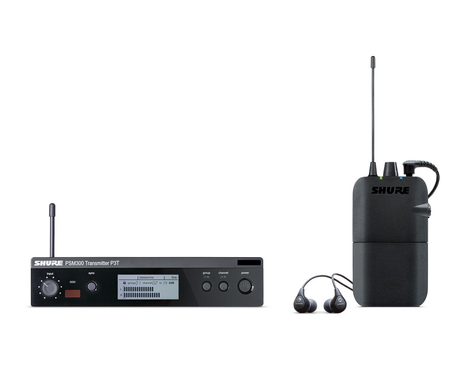 SHUP3TUKR112GRK3E - Shure P3TR112GR PSM 300 Wireless IEM Set with SE112 Earphones K3E Image 1