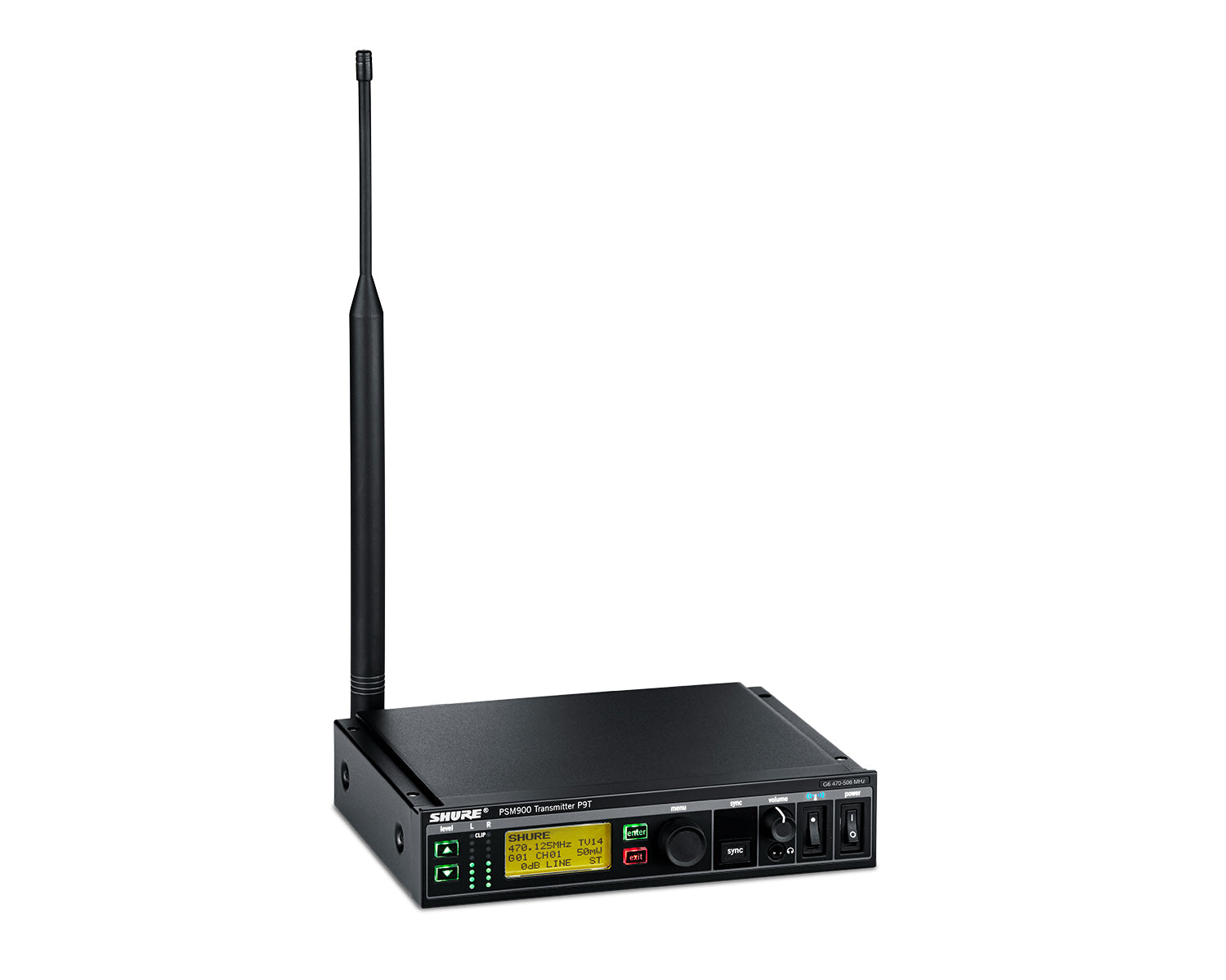 SHUP9TUKG6E - Shure P9T PSM900 Wireless IEM Half Rack Transmitter G6E 470 506 MHz Image 3