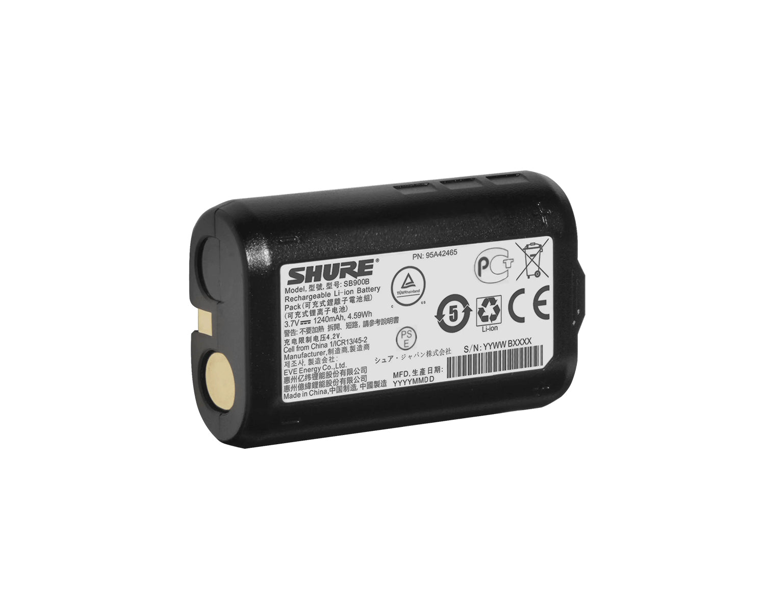 SHUSB900B - Shure SB900B Rechargeable Battery for QLX D or ULX D or PSM Image 2