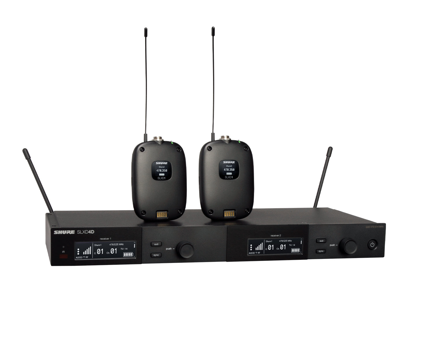 SHUSLXD14DUKK59 - Shure SLXD14D Dual Wireless Bodypack System with 2 x SLXD1 K59 Image 1