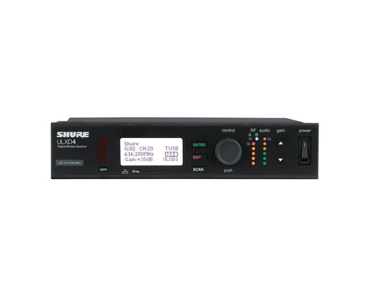 SHUULXD4UKK51 - Shure ULXD4 Single Digital Wireless Half Rack Receiver 1U K51 CH38 Image 1
