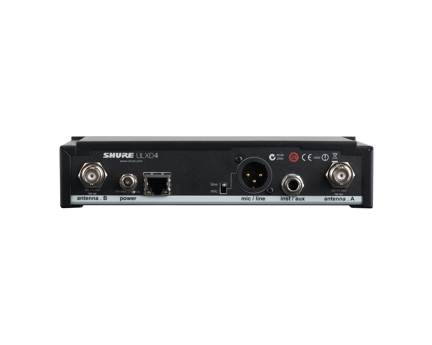SHUULXD4UKK51 - Shure ULXD4 Single Digital Wireless Half Rack Receiver 1U K51 CH38 Image 3
