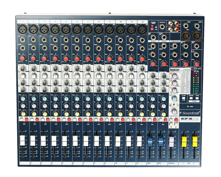 SOUEFX12 - Soundcraft EFX12 12:2 Mixer 12 Mic 2 Stereo i or p and Effects Inc Rack Kit Image 1